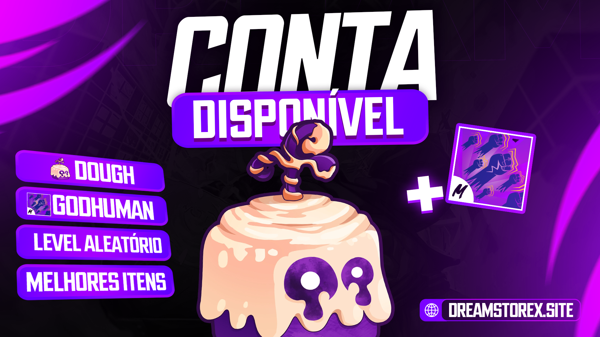 🍩 CONTA DOUGH + GODHUMAN + LEVEL ALEATÓRIO!