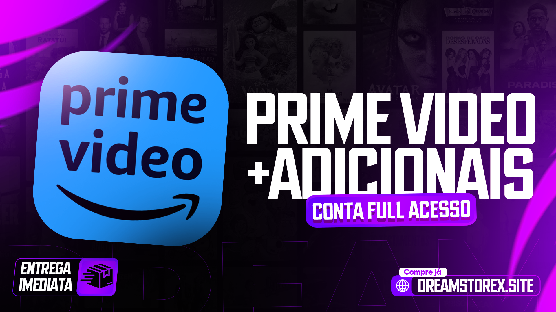 PRIME VIDEO + ADICIONAIS (CONTA)