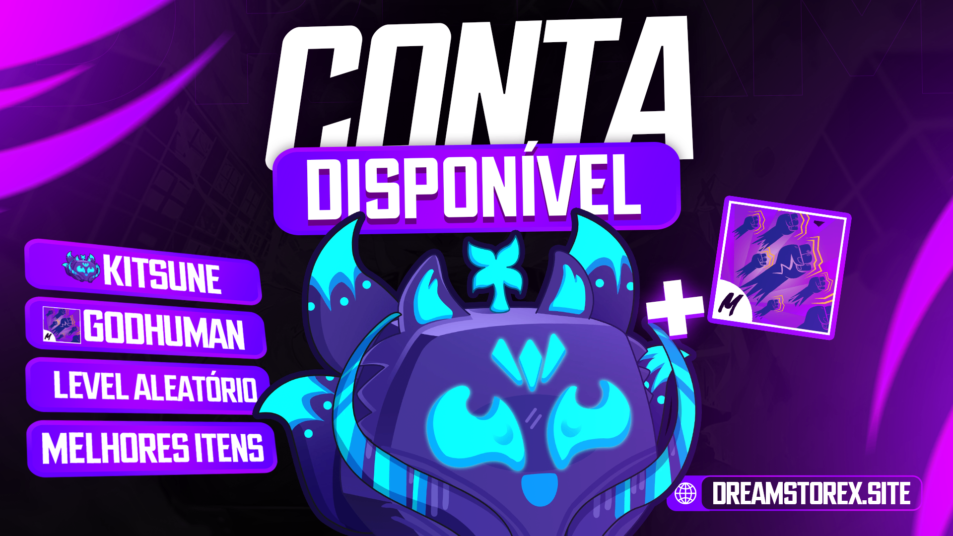 🦊 CONTA KITSUNE + GODHUMAN + LEVEL ALEATÓRIO!