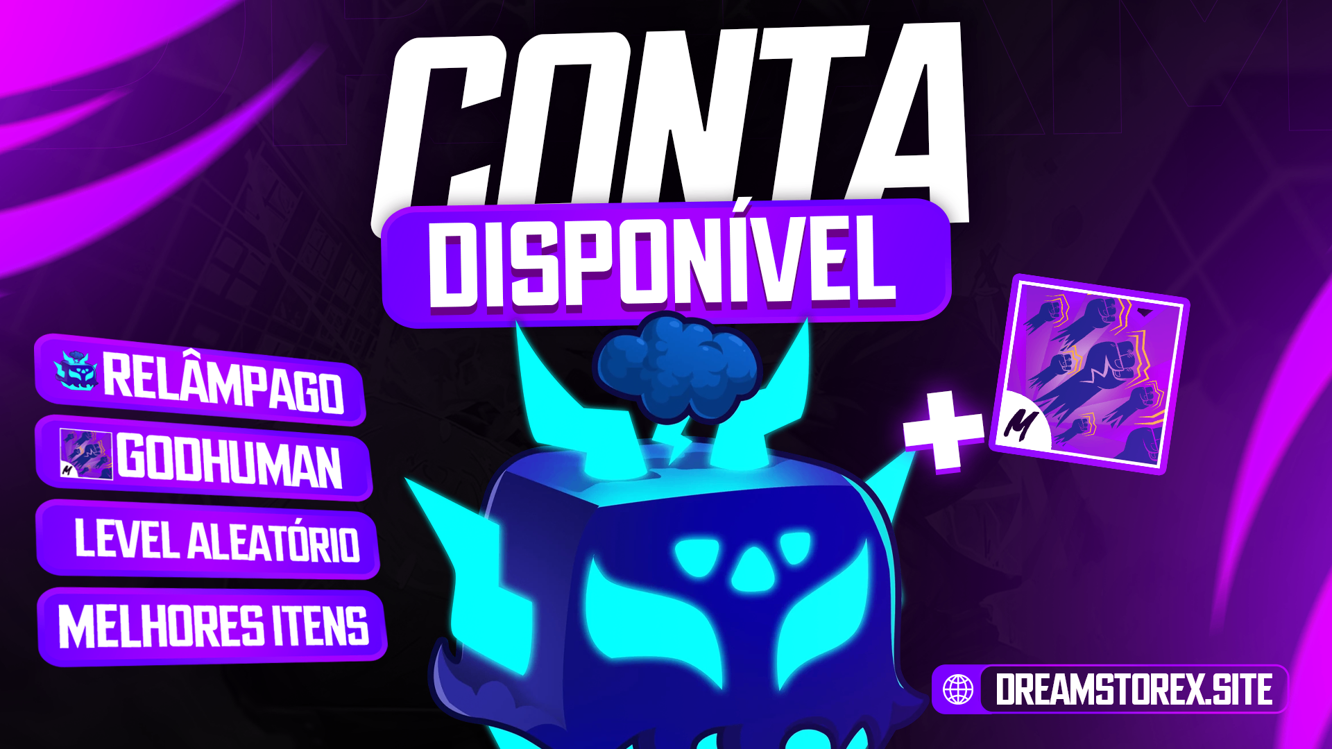 ⚡ CONTA RELÂMPAGO + GODHUMAN + LEVEL ALEATÓRIO!