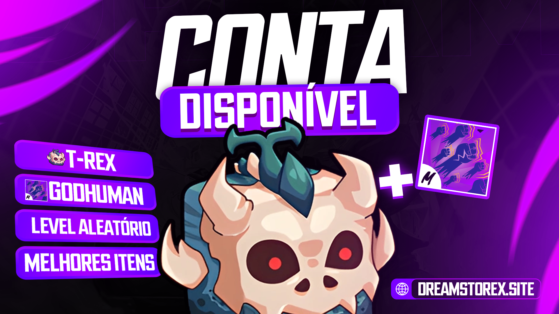 🦖 CONTA T-REX + GODHUMAN + LEVEL ALEATÓRIO!