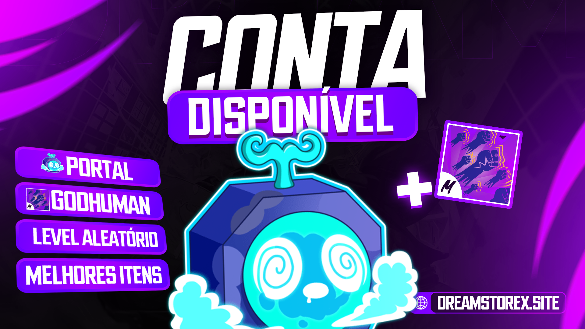 🌀 CONTA PORTAL + GODHUMAN + LEVEL ALEATÓRIO!